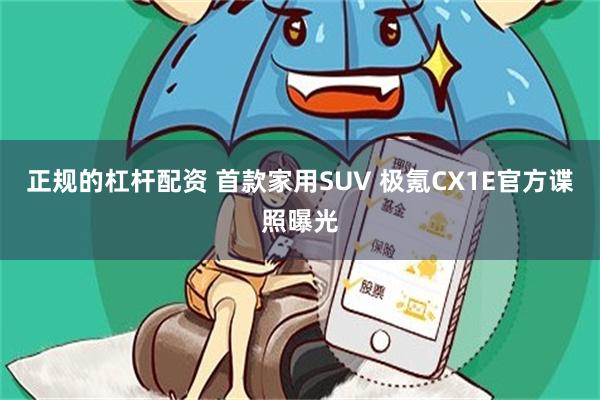 正规的杠杆配资 首款家用SUV 极氪CX1E官方谍照曝光