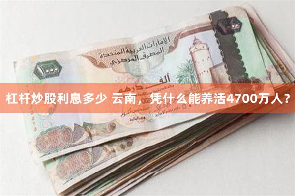 杠杆炒股利息多少 云南，凭什么能养活4700万人？